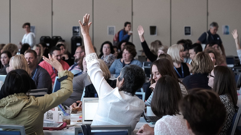 Photo of an active audience at a CAST event